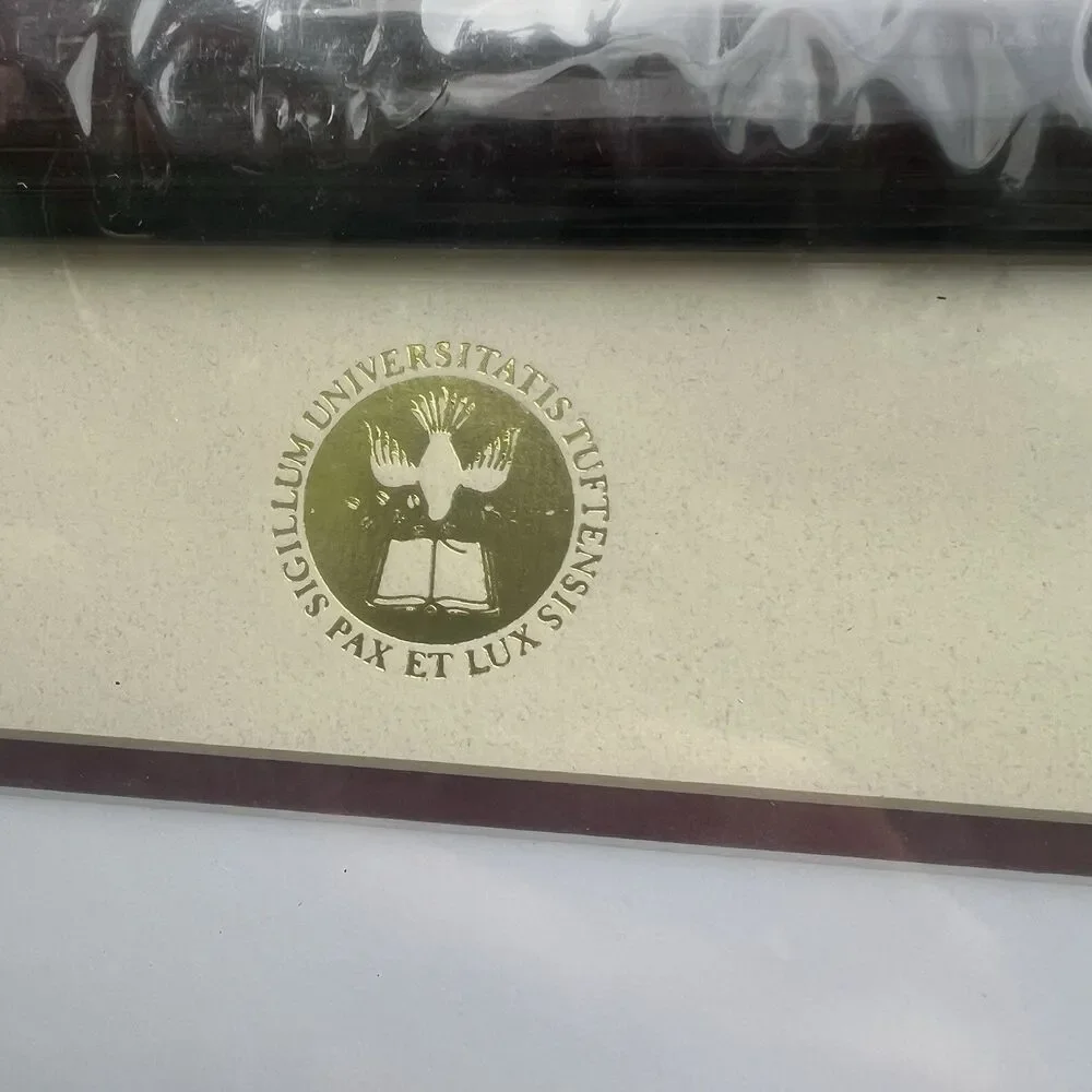 Tufts University Black Cherry Diploma Frame Cream